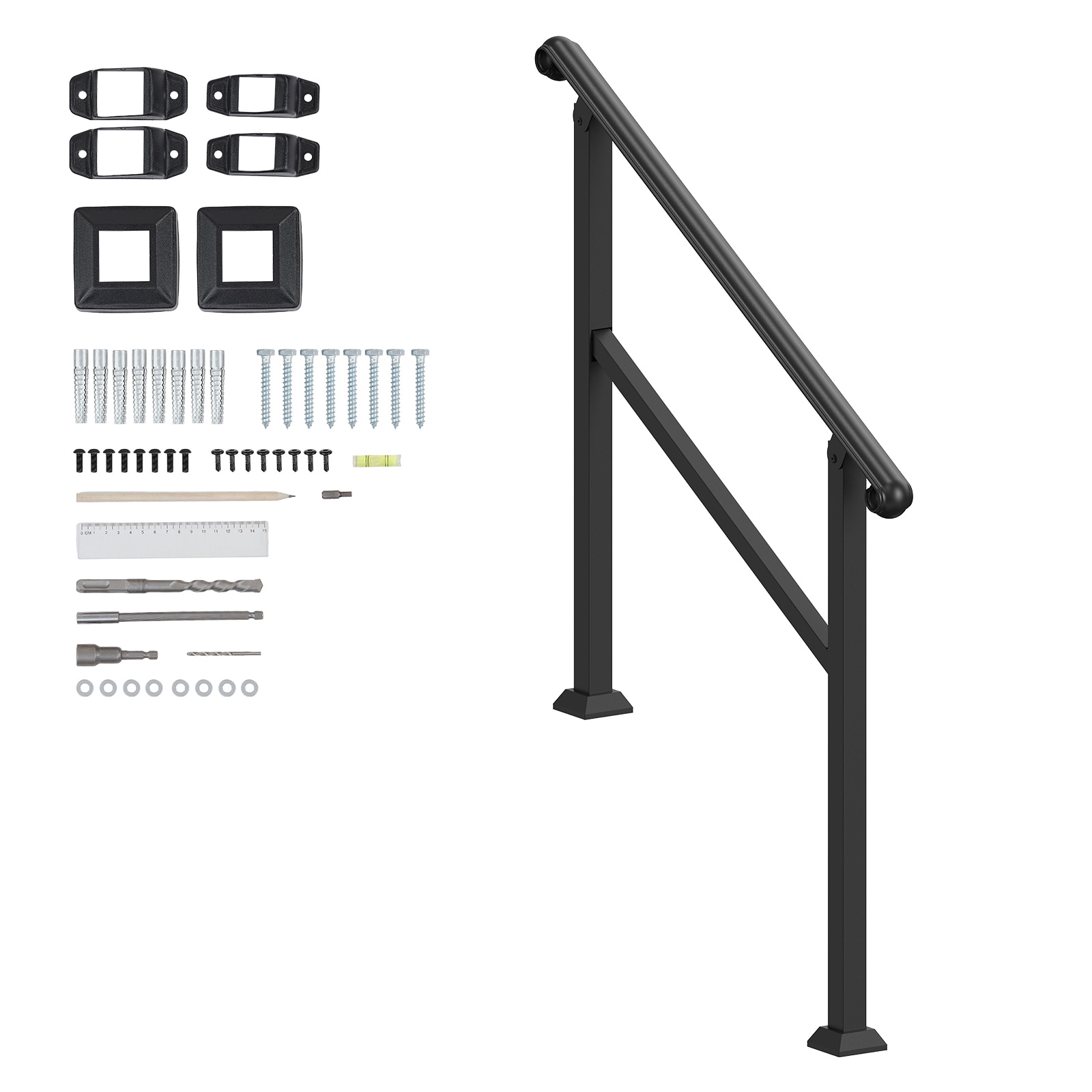 2-3 Step Handrails For Outdoor Steps For Seniors Porch Deck Post_voghion.com